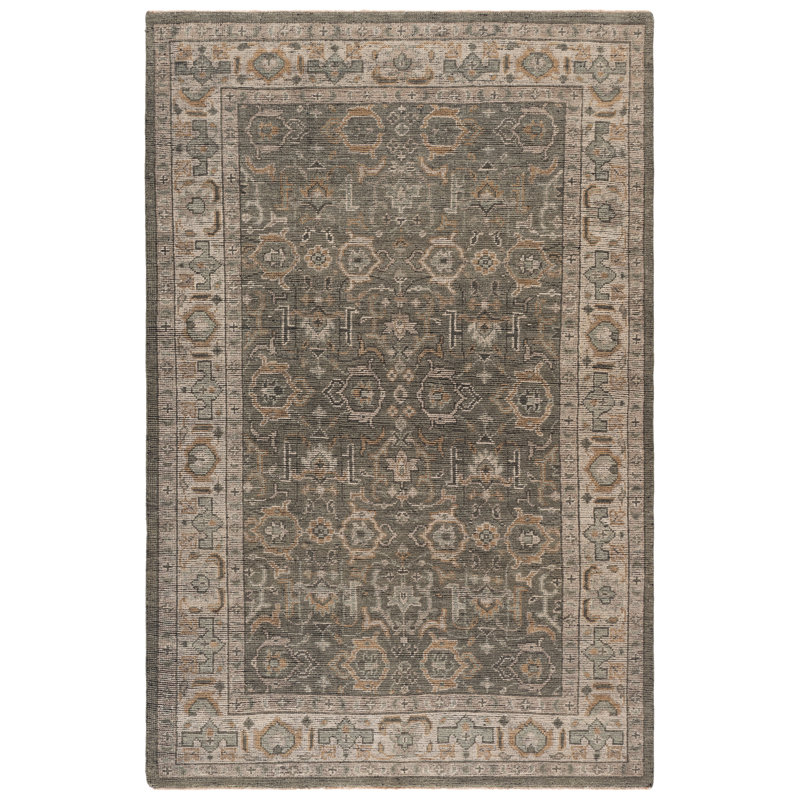 Izmir Hand-Knotted Wool Linen Area Rug, Rectangle 6' x 9'