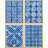" Navy Blue Geometric Pattern " 4 Piece Art Print-97782530-97782533