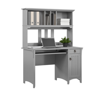 Petit bureau d'ordinateur avec huche gris Cape Cod