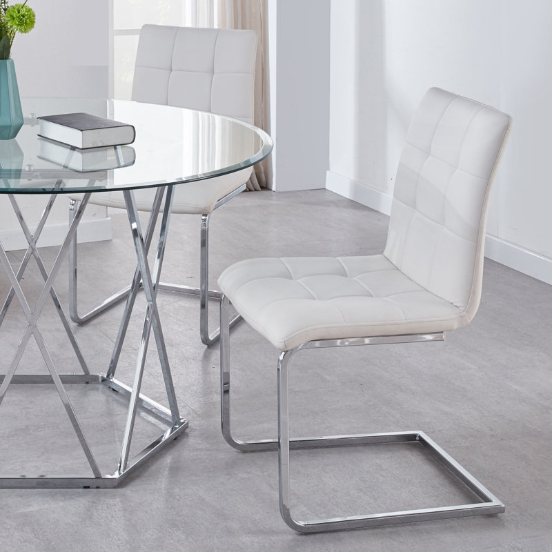 Jonasia 18'' H Tufted Upholstered Side Chair, White