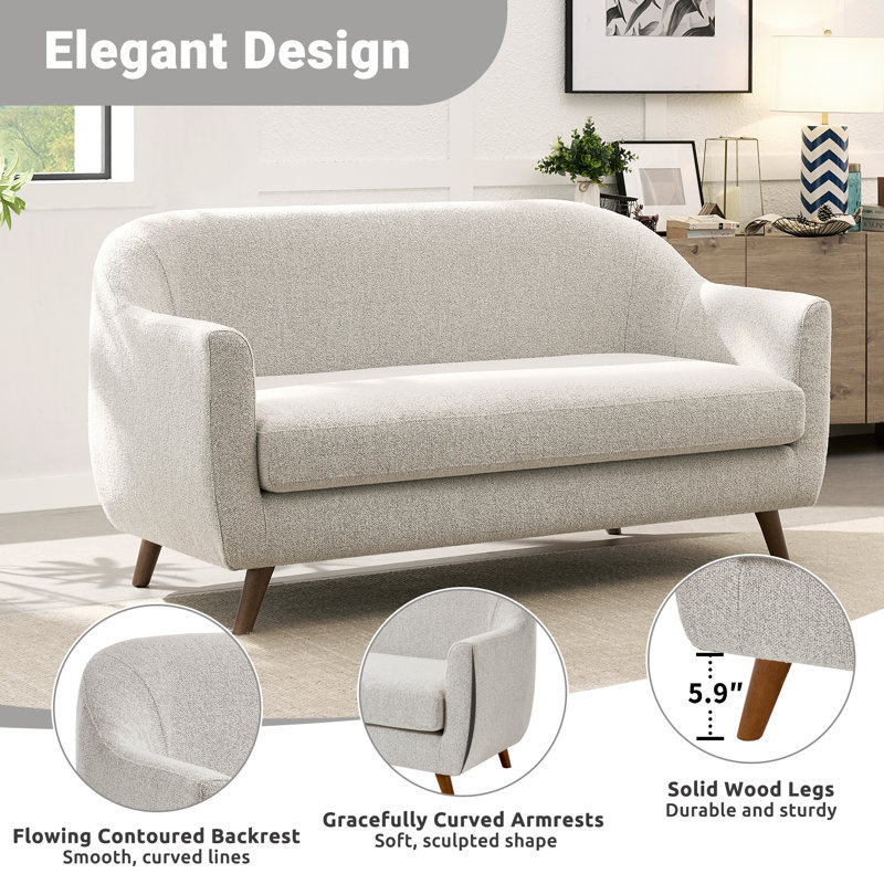 Kaya 3-Piece Living Room Sofa Set With Loveseat And Accent Chair And Ottoman, Light Gray