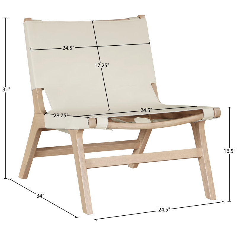 Fauteuil d'appoint en cuir Rawlins, Cuir crème végétalien, Naturel