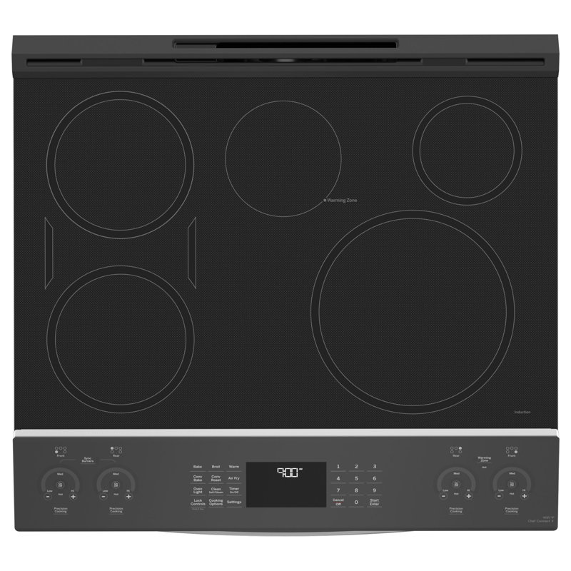 GE Profile ENERGY STAR® 30" Smart Slide-In Fingerprint Resistant Front-Control Induction and Convection Range with No Preheat Air Fry