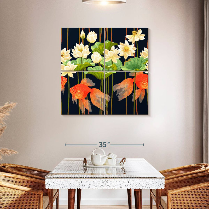 Brampt Goldfish And Lotus Flowers
