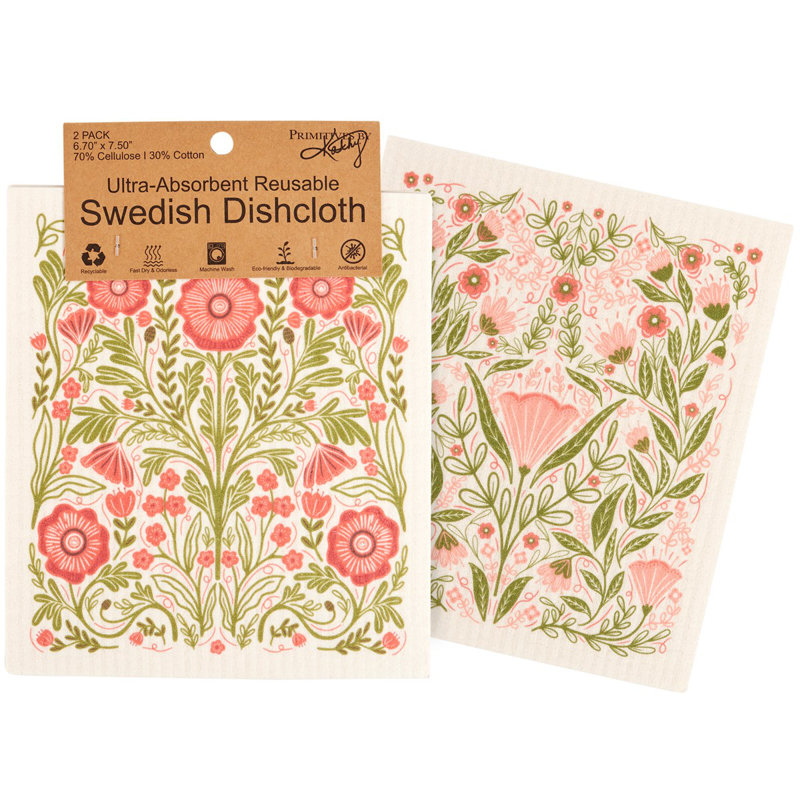  Botanical Swedish Dishcloth Set