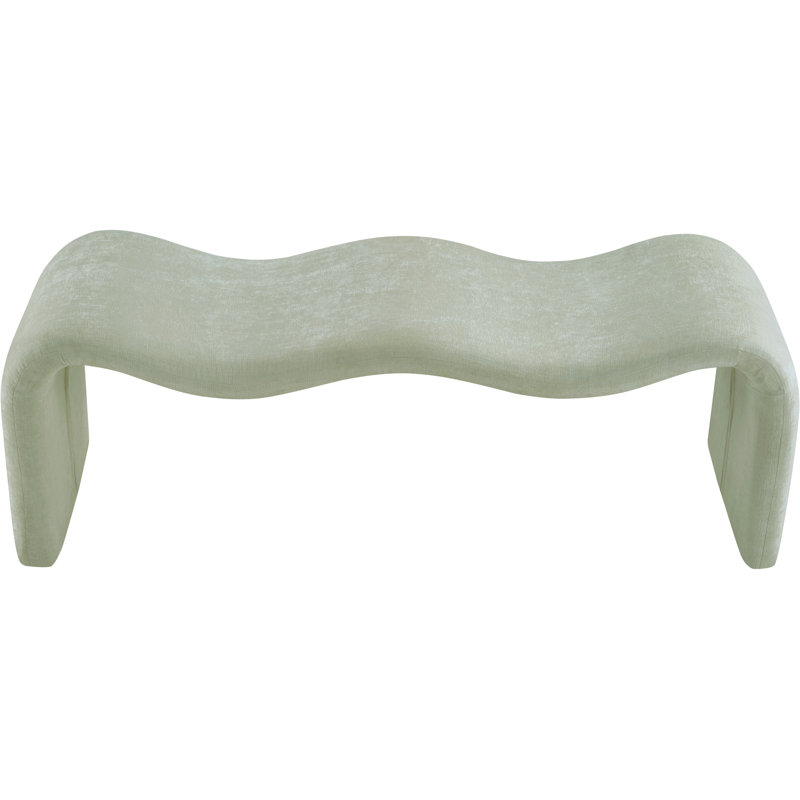 Monifa Chenille Fabric Bench, Mint Chenille Fabric