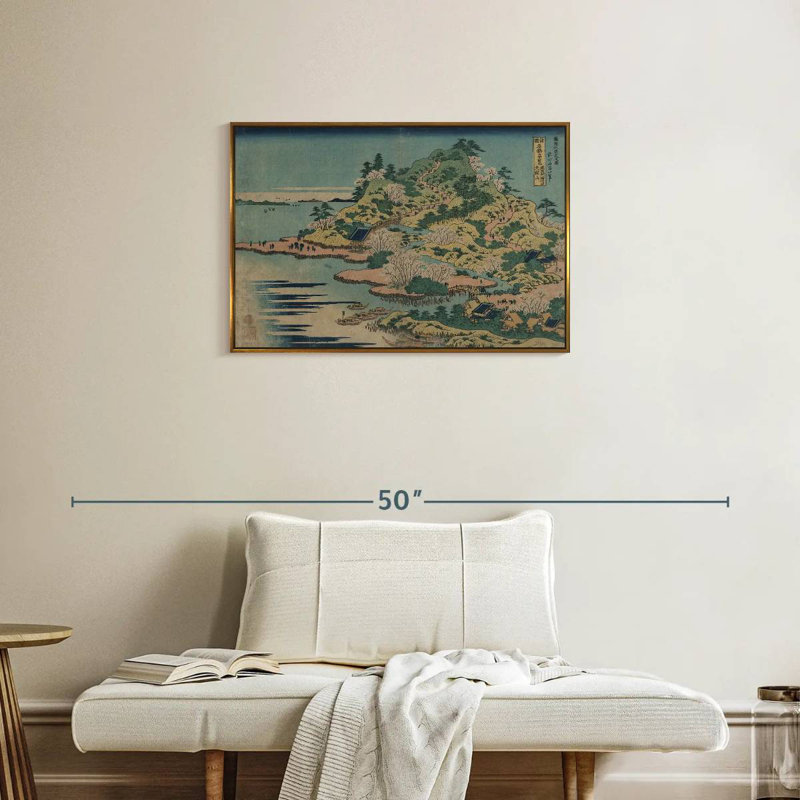 Sesshu Ajigawaguchi Tenposan, Floating Frame Gold, 31" X 21"