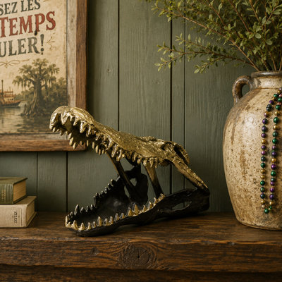 Crâne de crocodile doré Brigner - or champagne