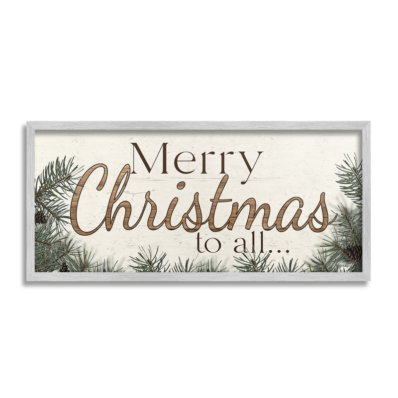 "Cadre de photo typographique Woodland Christmas" par Susie Boyer sur toile, Estampe numérique Farmhouse, H 13 po x l 30 po