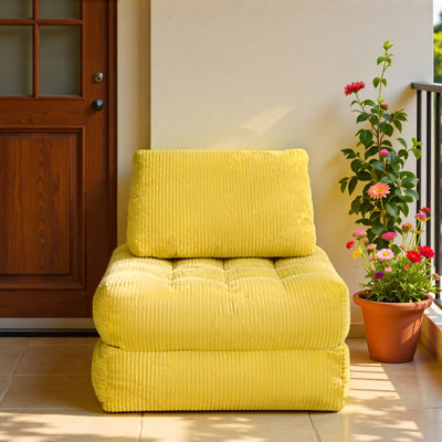 Fauteuil à billes 70,8 po en velours côtelé pour salon, chambre à coucher et dortoir