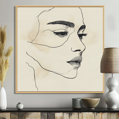 Woman Silhouette Wall Art, Minimalist Figure Canvas, Abstract Woman Silhouette