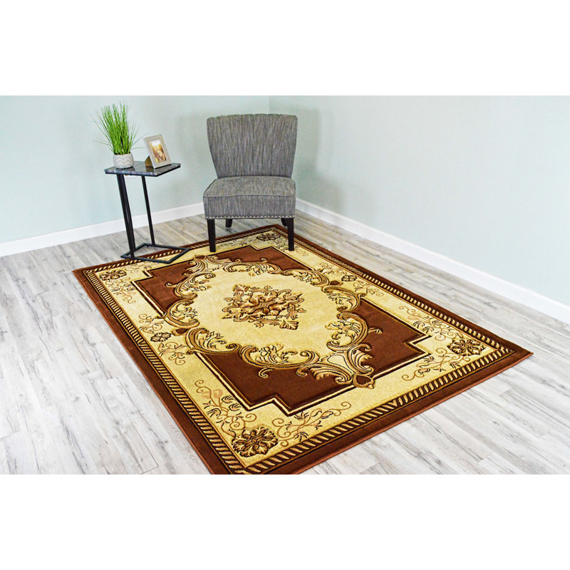 Tapis oriental brun Ramsel, Rectangle 9 pi 2 po x 12 pi 5 po