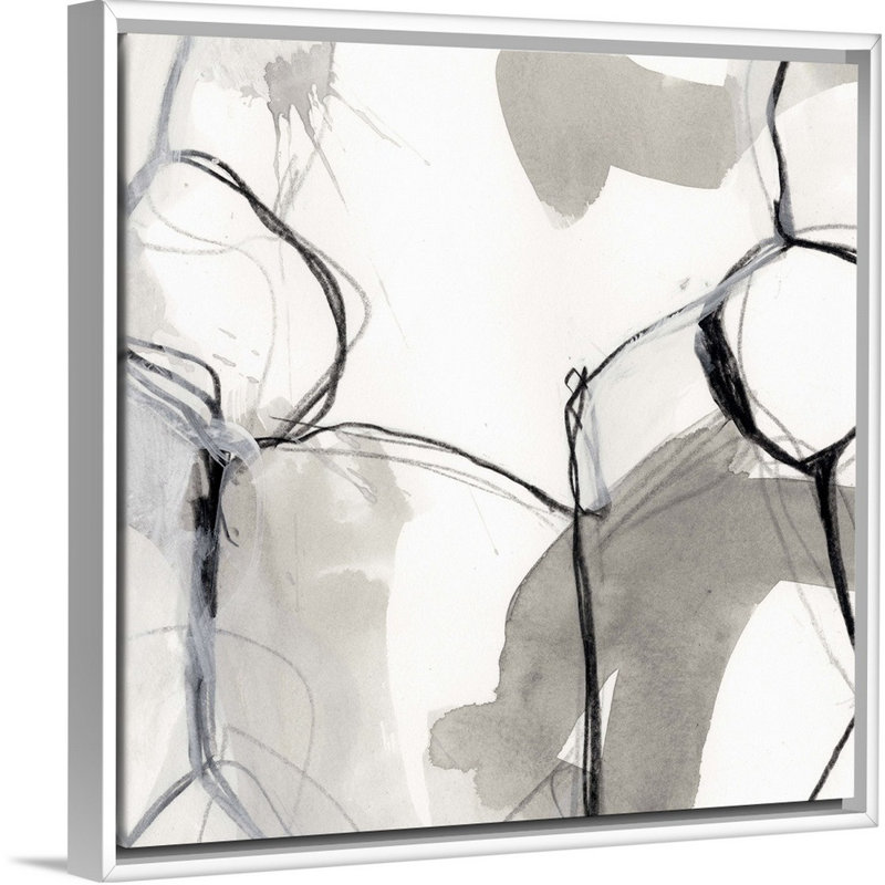 « Modullate II » par June vess, reproduction d’art, Cadre blanc, H 18 po x l 18 po x 1,75 po