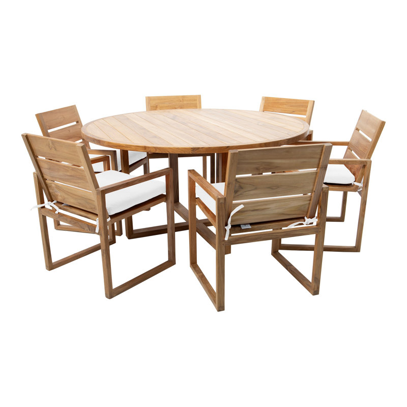 Venice 7 - Piece Solid Wood Dining Set, Granite