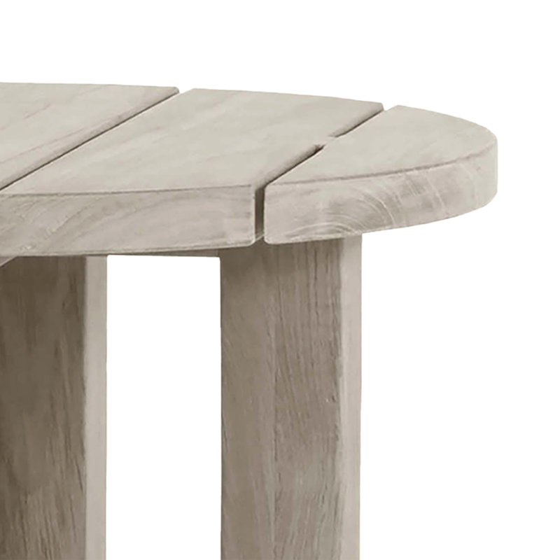 Croquet Teak End Table - Oyster, Oyster Teak