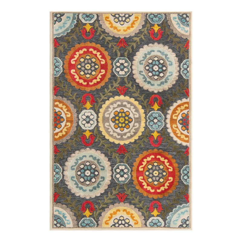 Tapis Bungalow Rose Oualida Caimin, Rectangle 6 pi 1 po x 9 pi