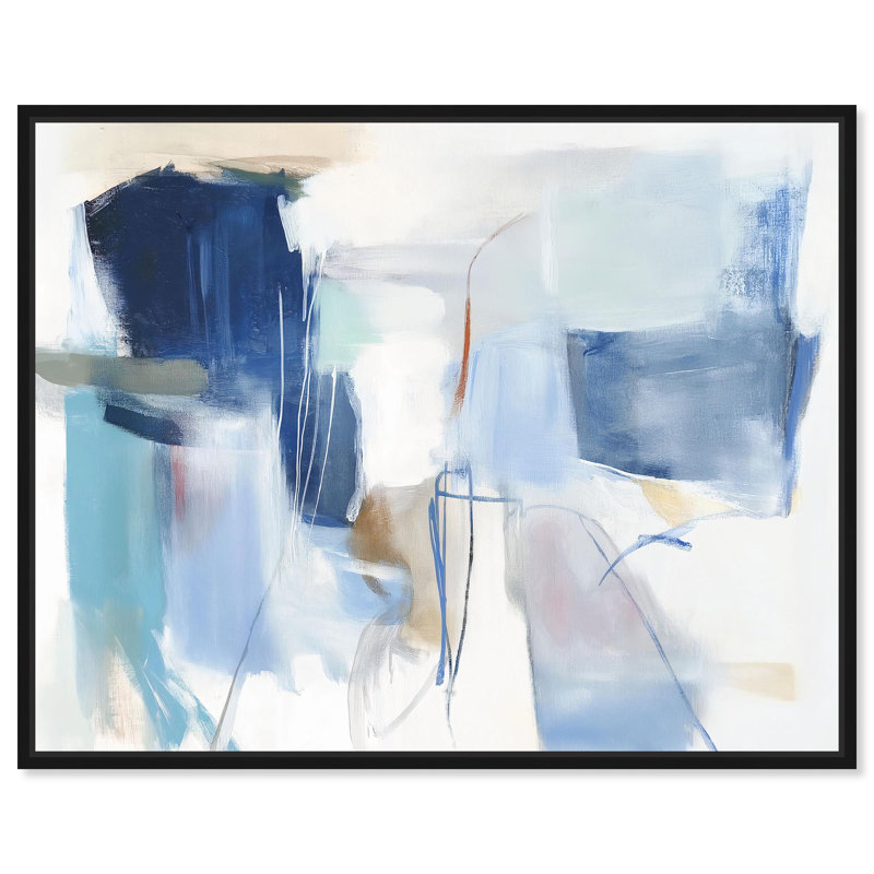 «Winter White I», reproduction sur toile bleu sarcelle par Art Remedy, H 21 po x l 17 po, Structure noire