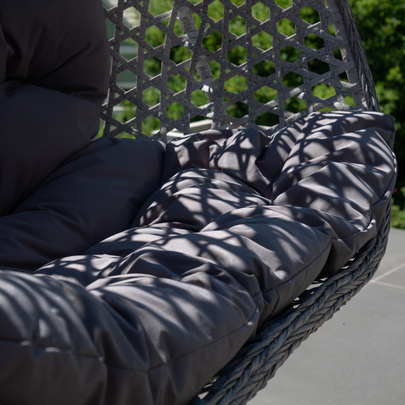 Alston Double Garden Hanging Egg Chair, Dark Grey, Dark Grey