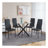 Round Dining Table with cross metal leg and tempered glass-2095775445-2103568127-2094063322
