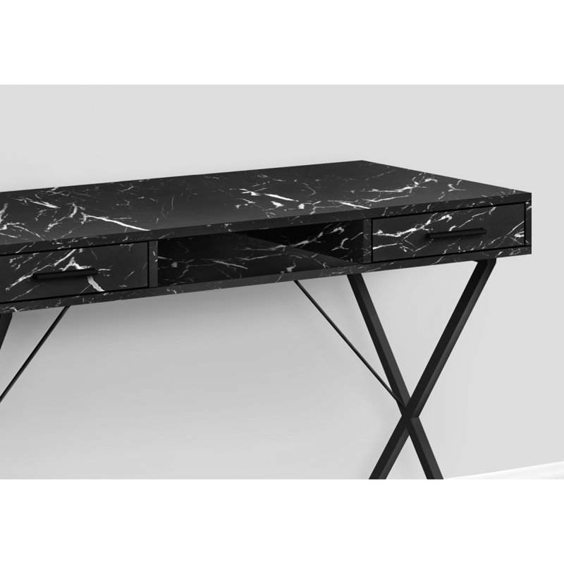 Computer Desk, Home Office, Laptop, Left, Right Set-up, Storage Drawers, 42"L, Work, Metal, Black/White
