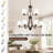 9-Light Steel Dimmable Tiered Chandelier