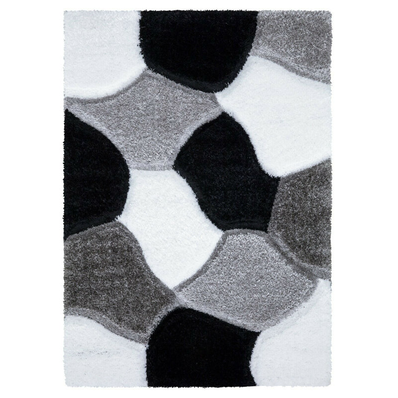 Hollingshead Geometric Shag Area Rug, Rectangle 60 x 110cm
