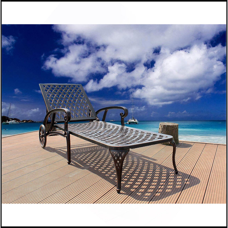 Chaise longue en aluminium coulé 1Pcs, Brun