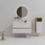 Meuble-lavabo avec lavabo intégré en céramique avec trop-plein, meuble-lavabo de rangement, meuble-lavabo
