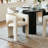 7 Piece Modern Dining Set With 79" Black Oval Pedestal Table & 6 Sculptural Wide-Seat Arm Chairs-1931253338