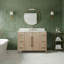 Meuble-lavabo simple autoportant Cirilla de 48 po avec comptoir en marbre d'ingénierie et lavabo en céramique blanche-1401238435