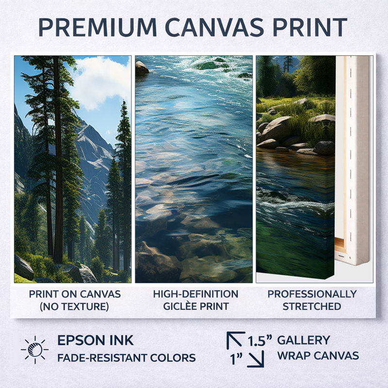 USA Yosemite National Park Landscape III - Usa Wall Art, Mountain and River Wall art Print, Gold, 34" H x 44" W, Framed Print