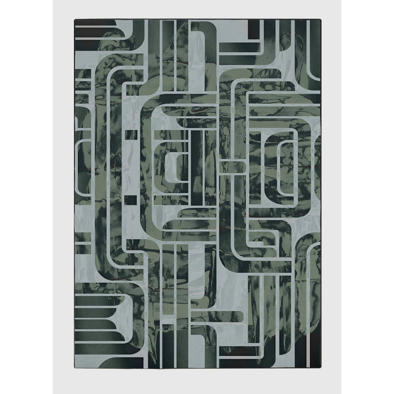 Veasna Washable Abstract Indoor Rug, Rectangle 8' x 12'