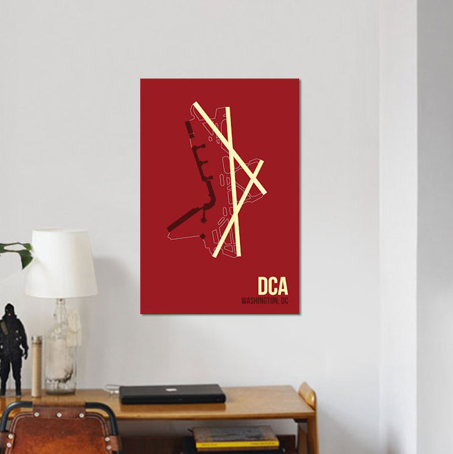 «Washington, D.C. (Reagan)», impression sur toile, H 12 po x l 8 po x P 0,75 po, Pas de tapis, Toile tendue