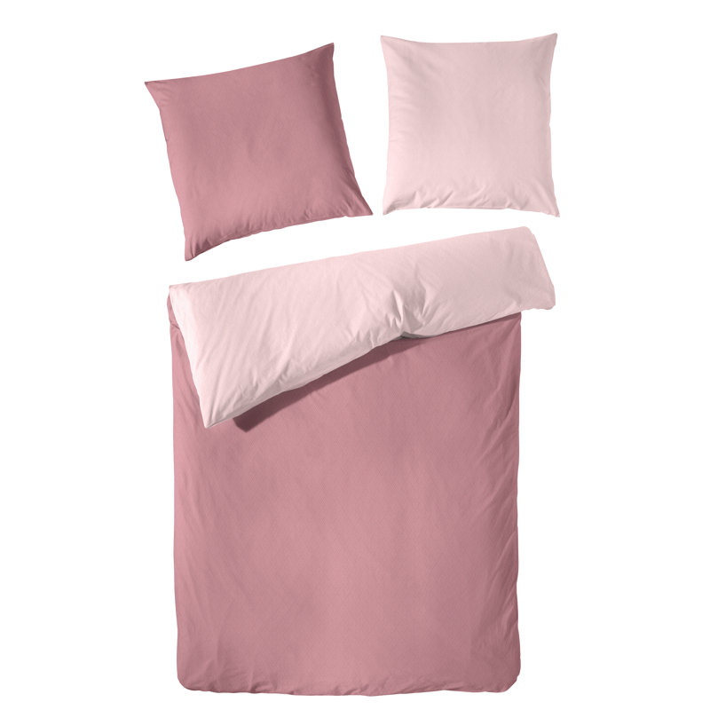 George Oliver Cotton Duvet Cover Set with Pillow Shams and Pillowcases, 220 x 240cm - 2 Pillowcases 80 x 80 cm, Rose