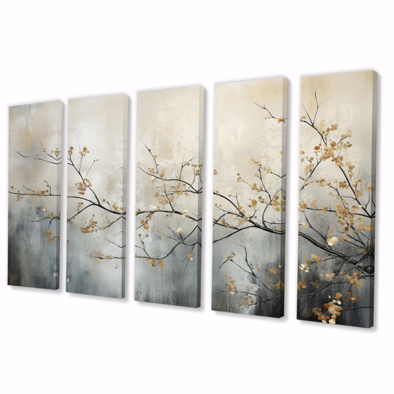 Arbre, impression éthéréale sur toile 5 pièces