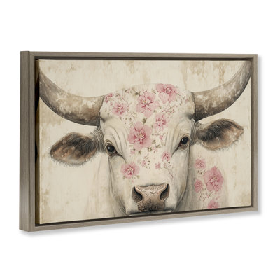 Bétail avec cadre flottant à motif de fleurs de cerisier, design par Heidi Kuntz