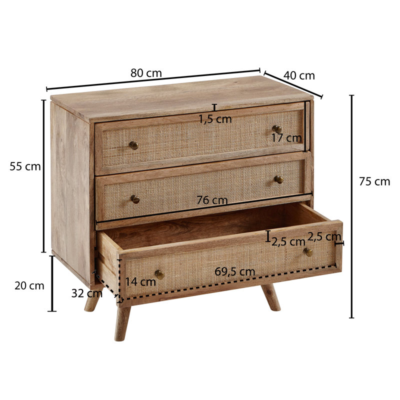 Sightrygg 80cm Solid Wood Sideboard