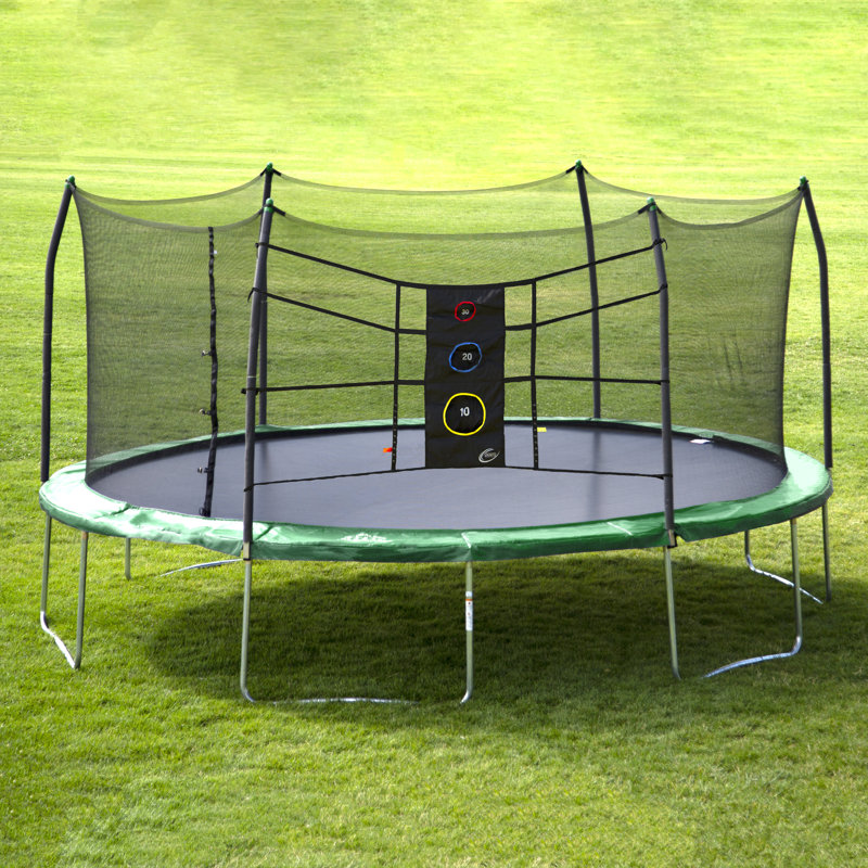 Skywalker Trampolines 17FT Oval Backyard Trampoline with Toss Game - Green, Green