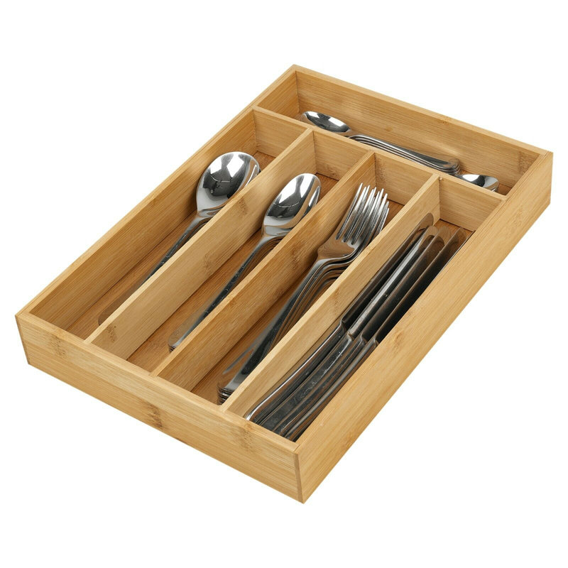 Bamboo Rectangle Cutlery Tray