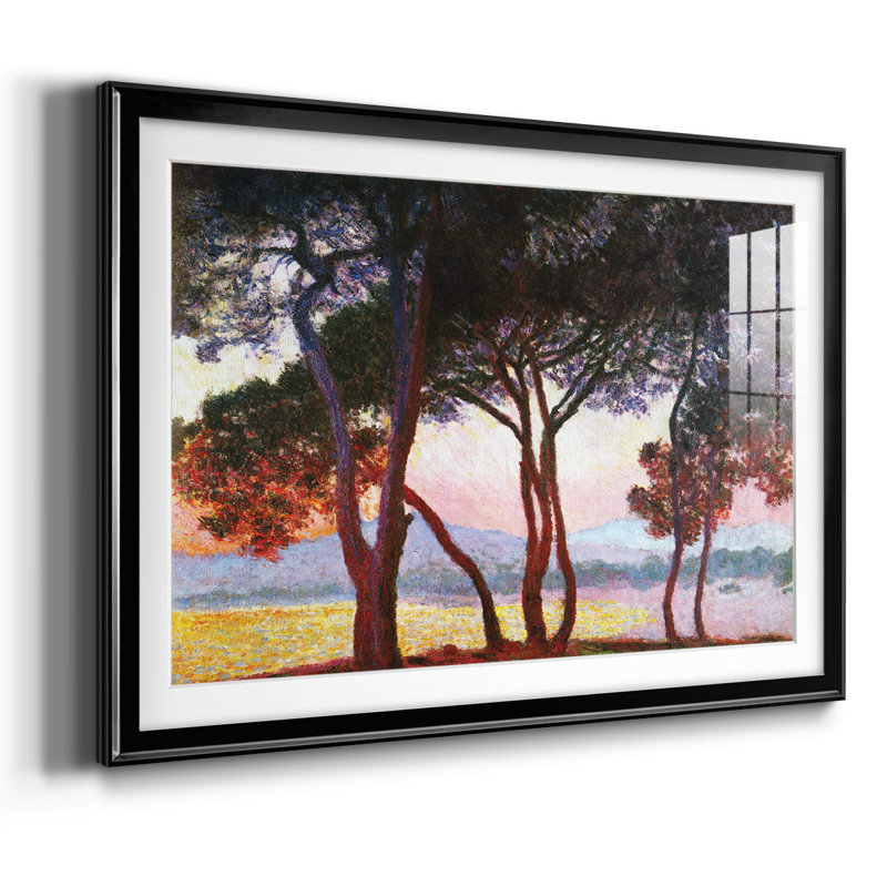 «Juan Les Pins», impression encadrée sur papier par Claude Monet, Noir, H 19 po x l 27 po x P 1,5 po