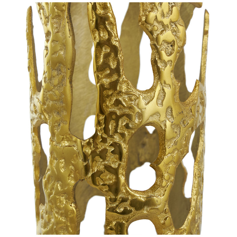 Moderna Aluminum Floor Vase Jar, Gold