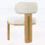 Chaise de salle à manger rembourrée moderne et minimaliste avec pieds en bois d'hévéa massif, naturel et beige