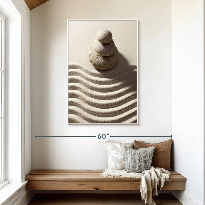 Blanc zen, Cadre flottant blanc, 31 po x 46 po