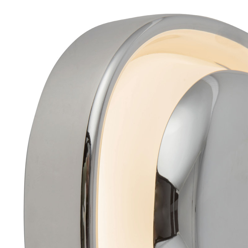 Pebble 8-in Silver dimmable LED Wall Sconce, Chrome