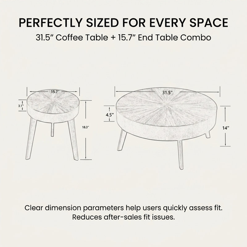 Solid Wood Nesting Coffee Table, Espresso