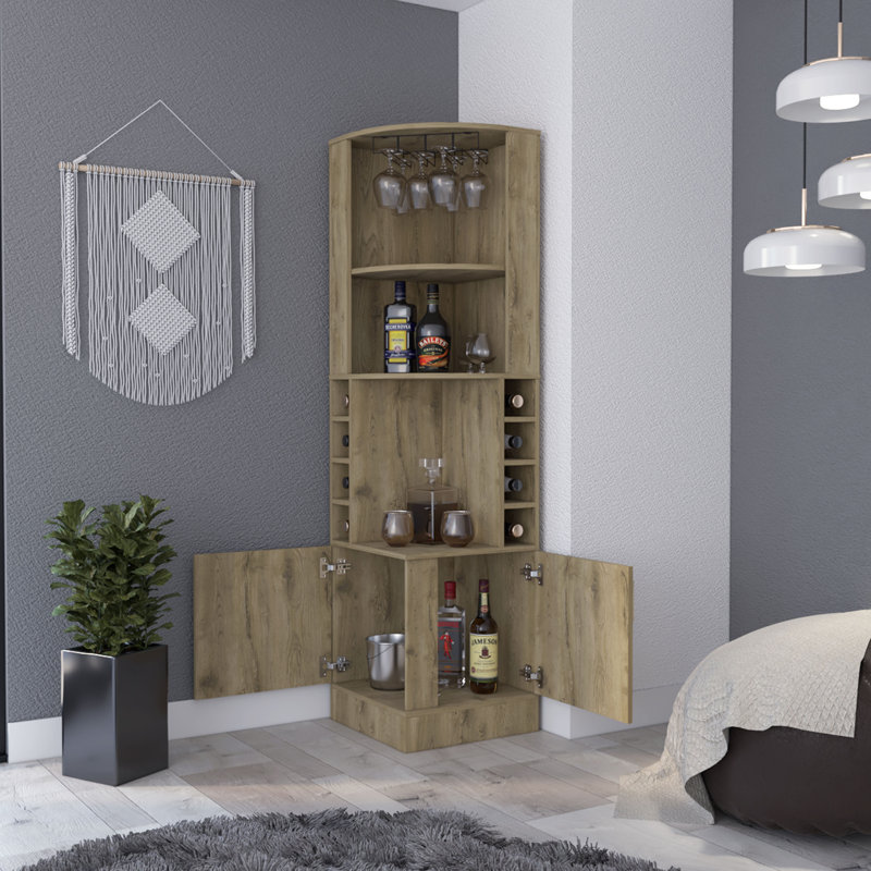 Fortescue 18.4'' Bar Cabinet, Brown
