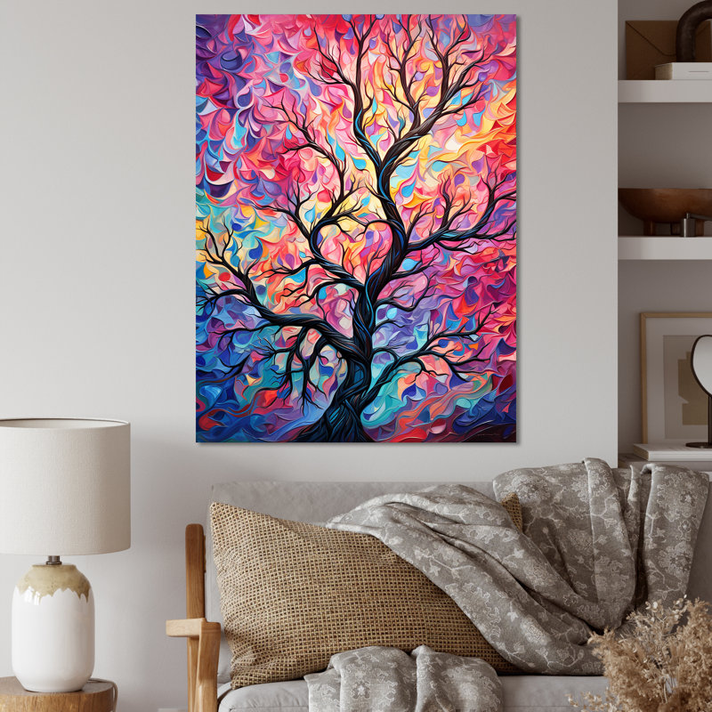 Pink Tree Essence I - Tree Wall Art, Wrapped Canvas, 40" H x 30" W x 1.5" D
