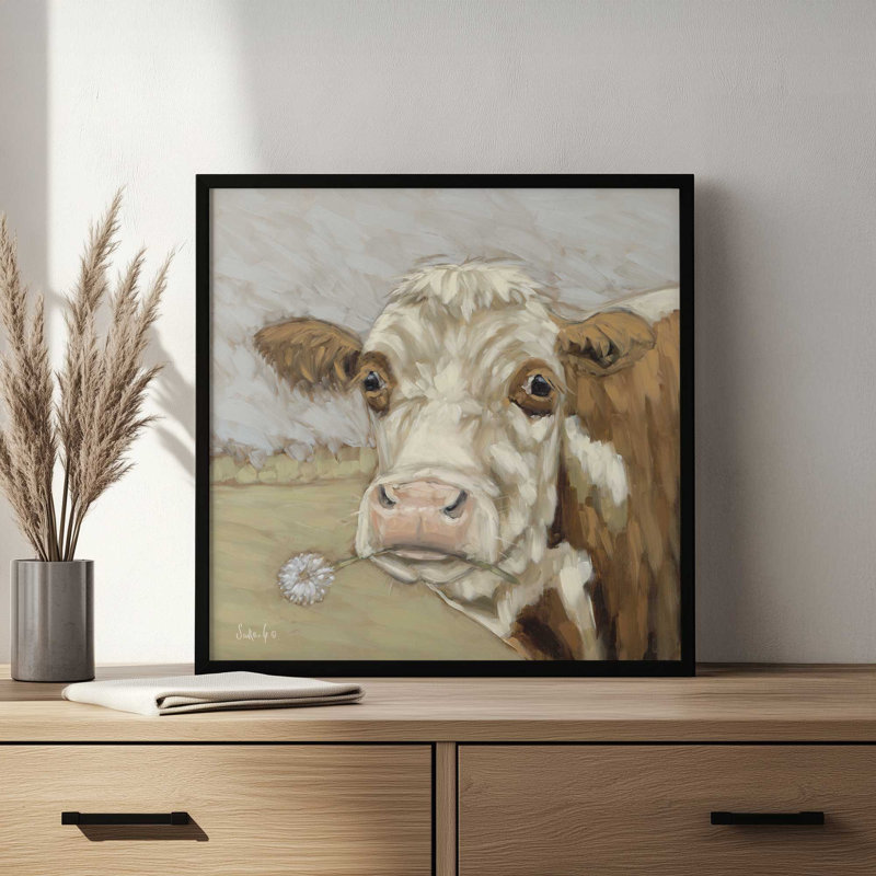 Reproduction d'art «Picking Pandelions 2» par Sara G. Designs, L 30 po x H 30 po, Argent, Impression encadrée