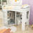 Twin Wood Loft Bed with Desk, Wardrobe, Charging Station and Shelves-1070642003