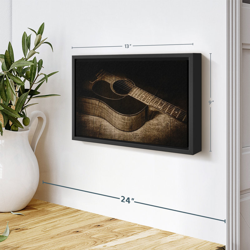 Impression sur toile de guitare acoustique rétro, H 9 po x l 13 po